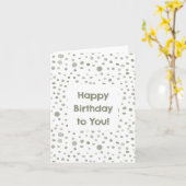 セージ紙吹雪水色ドット誕生日カード カード (黄色い花)