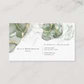 セージ素晴らしグリーン金ゴールドアクセントアルコールインク 名刺 (裏面)