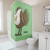 セージ素晴らしグロ鳥の漫画イラストレーション シャワーカーテン (インサイチュ)