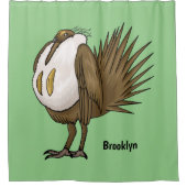 セージ素晴らしグロ鳥の漫画イラストレーション シャワーカーテン (正面)