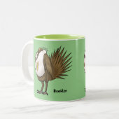 セージ素晴らしグロ鳥の漫画イラストレーション ツートーンマグカップ (正面左)