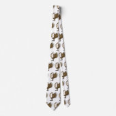 セージ素晴らしグロ鳥の漫画イラストレーション ネクタイ (正面)
