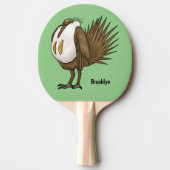 セージ素晴らしグロ鳥の漫画イラストレーション 卓球ラケット (正面)