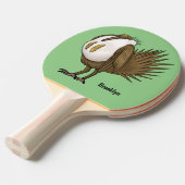 セージ素晴らしグロ鳥の漫画イラストレーション 卓球ラケット (正面アングル)