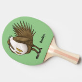 セージ素晴らしグロ鳥の漫画イラストレーション 卓球ラケット (横)