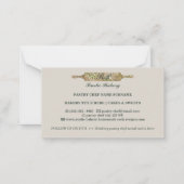 セージ素朴アイボリーフローラローラーベーカリーシェフ ノートカード (裏面)