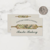 セージ素朴アイボリーフローラローラーベーカリーシェフ ノートカード (正面/裏面インサイチュ)