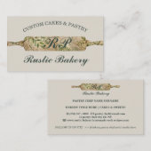 セージ素朴アイボリーフローラローラーベーカリーシェフ ノートカード (正面/裏面)