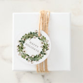 セージ素朴クリスマスコットンリースホリデーラウンド フェイバータグ (インサイチュ)