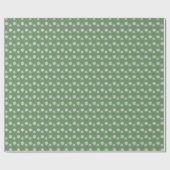 セージ素朴グリーンとホワイトスノーフレーク ラッピングペーパー (フラット)