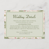 セージ素朴グリーンと赤面フローラの結婚詳細 エンクロージャーカード (正面)