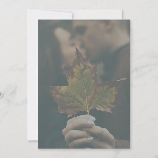 セージ素朴グリーンイチョウ結婚ノ葉 招待状 (裏面)