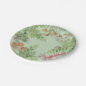 セージ素朴グリーンウッドランドフロッグビーキノコ ペーパープレート (アングル)