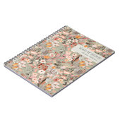 セージ素朴グリーンタウペフローラボホメイド・オブ・オーナー(花嫁付き添い人) ノートブック (左側)