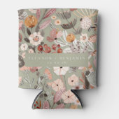 セージ素朴グリーントープフローラボホカスタムウェディング 缶クーラー (正面)