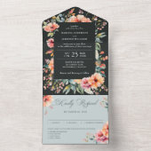 セージ素朴グリーンフローラカントリー庭園の結婚式 オールインワン招待状 (内側)