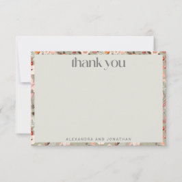 セージ素朴グリーンフローラボホカスタムウェディング サンキューカード