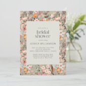 セージ素朴グリーンフローラボーブライダルシャワー 招待状 (スタンド正面)