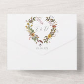 セージ素朴グリーンフローラQRコー結婚ド オールインワン招待状 (裏面)