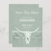 セージ素朴グリーンホワイトウェスタン動揺してヴィンテージ ポストカード (正面/裏面)