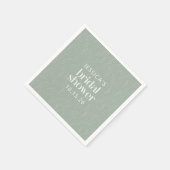 セージ素朴グリーンボタニカルフローラブライダルシャワー スタンダードカクテルナプキン (角)