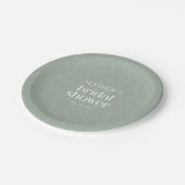 セージ素朴グリーンボタニカルフローラブライダルシャワー ペーパープレート (アングル)