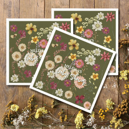 セージ素朴グリーンボホ野草 スタンダードカクテルナプキン