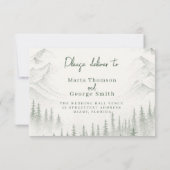 セージ素朴グリーンマウンテン結婚ズ 出欠カード (裏面)