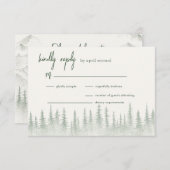 セージ素朴グリーンマウンテン結婚ズ 出欠カード (正面/裏面)