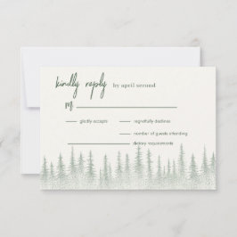 セージ素朴グリーンマウンテン結婚ズ 出欠カード