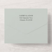 セージ素朴グリーンユーカリ結婚ス オールインワン招待状 (裏面)