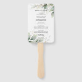 セージ素朴グリーンリーリーフ金ゴールド結婚式 プログラム ハンドファン (裏面)