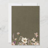 セージ素朴グリーンワイルドフラワーフレームブライダルシャワー 招待状 (裏面)