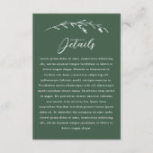 セージ素朴グリーンワイルドフラワー結婚ズ詳細 エンクロージャーカード (正面)