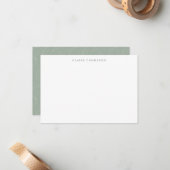 セージ素朴グリーン植物名パーソナライズされた称 ノートカード (正面/裏面インサイチュ)