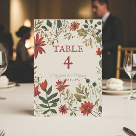 セージ素朴グリーン&バーガンディーレッドフローラ秋