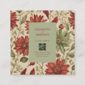 セージ素朴グリーン&バーガンディーレッドフローラ秋 エンクロージャーカード (正面)