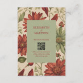 セージ素朴グリーン&バーガンディーレッドフローラ秋 エンクロージャーカード (正面)