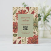 セージ素朴グリーン&バーガンディーレッドフローラ秋 エンクロージャーカード (スタンド正面)