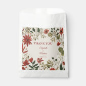 セージ素朴グリーン&バーガンディーレッドフローラ秋 フェイバーバッグ (正面)