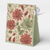 セージ素朴グリーン&バーガンディーレッドフローラ秋 フェイバーボックス (裏面サイド)