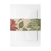 セージ素朴グリーン&バーガンディーレッドフローラ秋 招待状ベリーバンド (正面例)