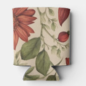 セージ素朴グリーン&バーガンディーレッドフローラ秋 缶クーラー (裏面)