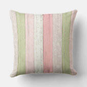 セージ素朴グリーン&ピンクフローラウッドコテージシック クッション (裏面)