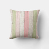 セージ素朴グリーン&ピンクフローラウッドコテージシック クッション (裏面)