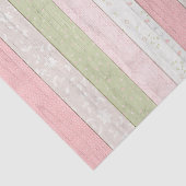 セージ素朴グリーン&ピンクフローラウッドコテージシック 薄葉紙 (詳細)