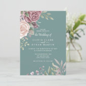 セージ素朴ダスティバラ水の色ボホフラワー 招待状 (スタンド正面)