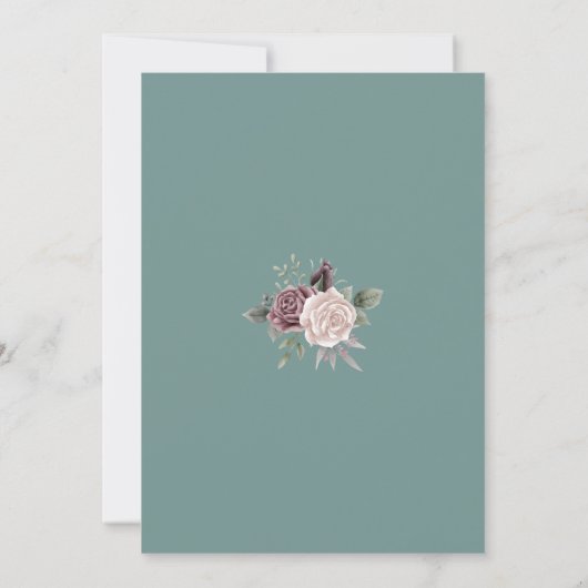 セージ素朴ダスティバラ水の色ボホフラワー 招待状 (裏面)