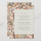 セージ素朴フローラボーフォーマル結婚式招待状 招待状 (正面/裏面)