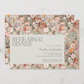 セージ素朴ボタニカルボホリハーサルディナー 招待状 (正面/裏面)